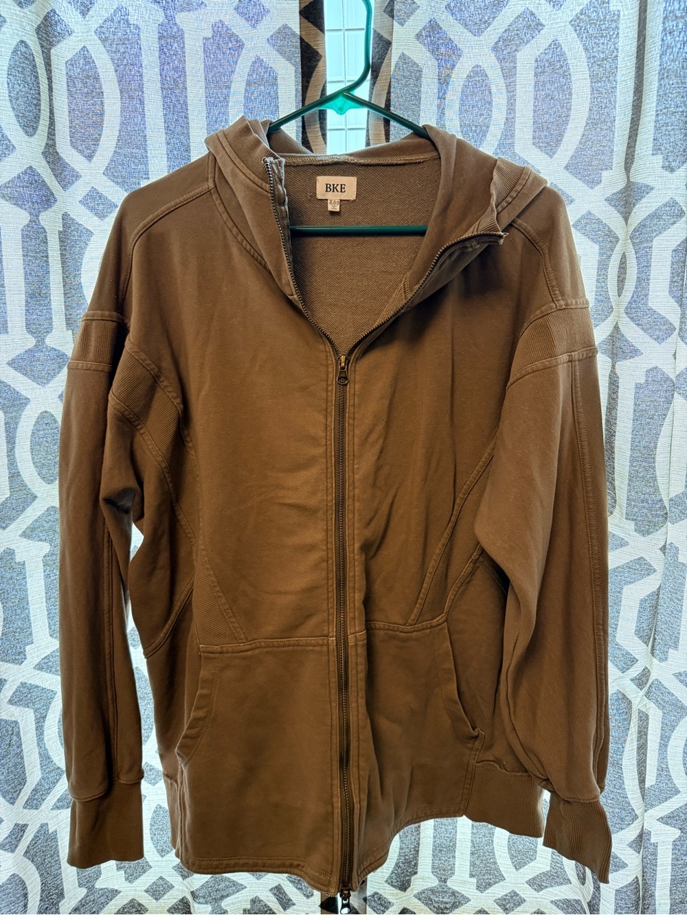 BKE Brown Full-Zip Hooded Sweatshirt Jacket